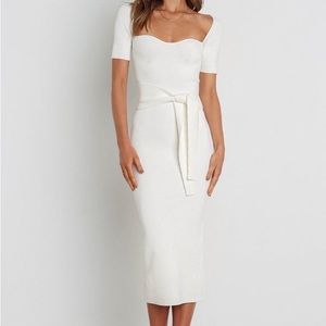 Petal and Pup White Fitted Knit Dress